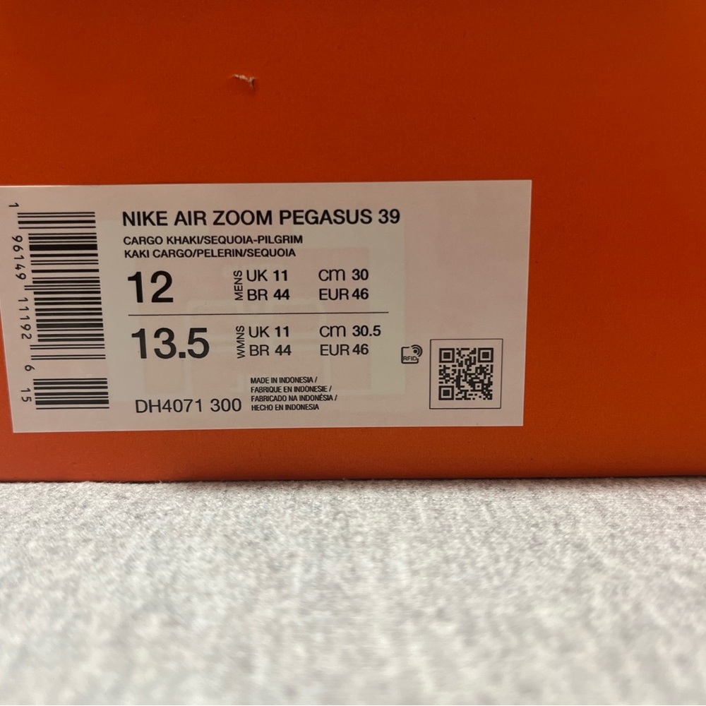 Nike Air Zoom Pegasus 39 Cargo Khaki Running Men's Shoe Size 12 DH4071-300​ - Picture 11 of 11